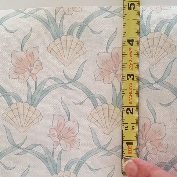 Vintage Vinyl Wallpaper Floral,Seashell/Leaf Teflon Dupont C&A Wallcvrn… - Picture 12 of 16